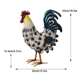 Garden Decorations Metal Farmhouse Table Rooster Sculpture Chicken Figurine For Outdoor And Indoor Decoration Handmade Lawn Ornament