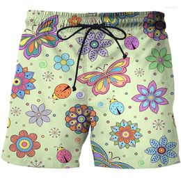 Men's Shorts Butterfly 3D Printing Casual Comfortable Running Sports Male Quick Dry Summer Beach Short Men Clothing