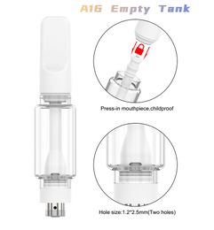 Shenzhen Vape Tank A16 Full Ceramic Carts Bulb Pyrex Fat Glass Cartridge 2.0ml Vape Oil Atomizer 10.5mm Diameter for 510 Batteries Empty Tank Wholesale Factory Direct