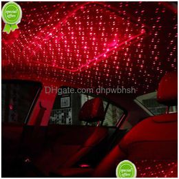 Car Roof Star Light Interior Led Starry Laser Atmosphere Ambient Projector Usb Decoration Night Home Decor Galaxy Lights Drop Delive