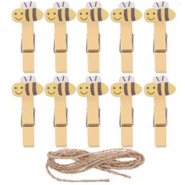 Frames 10 PCS Po Folder Baby Plastic Hooks Hanging Wooden Clip M Bamboo Clothespins