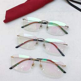 New Super-Pretty 0399 O Unisex Rimless Glasses Frame 56-17-150 Lightweight Slim Metal Rim for Prescription Myopia Presbyopia Glass278A