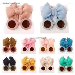 Hair Accessories Bows Band & Round Sunglasses For Born Infant Children Beach Dropship