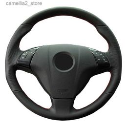 Steering Wheel Covers Car Steering Wheel Cover For Fiat Bravo Doblo Opel Combo Grande Punto Linea Qubo For Vauxhall Steering Wrap Microfiber Leather Q231016