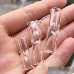 Smoking Pipes Mini Glass Philtre Tips For Dryherb Tobacco Rolling Papers With Cigarette Holder Pyrex Round Flat Mouth Drop Delivery H Dhswd