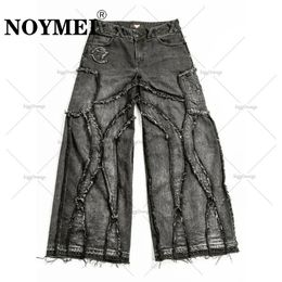 Men s Jeans NOYMEI Y2k Hip Hop Oversized 2023 Casual Fashion Punk Rock Loose Straight Wide Leg Pants Old Washed WA2108 231016