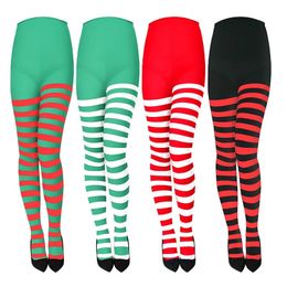 Socks Hosiery Women Christmas Striped Tights Full Length Tights Thigh High Stocking for Christmas Party Makeup Prom Decoration Cosplay Costume 231016