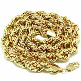 18K Gold chain necklace Metal 10mm thick 90cm long chain necklace327p
