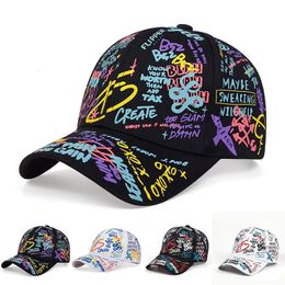 Ball Caps Unisex Letter Graffiti Printing Baseball Spring and Autumn Outdoor Adjustable Casual Hats Sunscreen Hat 231016