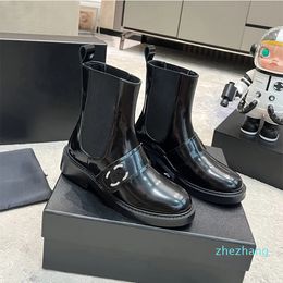 2023 Designer Boots White Letter Logo Women's Chelsea Leather Ankle Brand Fashion Wear