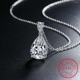 Pendants 2CT Moissanite Pendant Necklaces For Women Sterling Silver Accents Excellent Cut Lab Diamond Teardrop Necklace Fine Jewelry