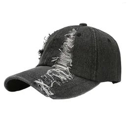 Ball Caps Wash Baseball Cap In Washer Men Ladies Hat Fashion Ripped Denim Buckle Outdoor Beautiful Mind Designs