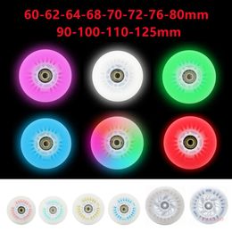 Inline Roller Skates 4pcs LED Flash Wheel 60/62/64/68/70/72/76//80mm Inline Skates 90/100/110/125mm Rock Fancy Roller Skates PU Tyres 231012