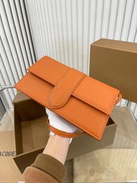 Evening Bags Fashion Leather Long Strap Flap Bag Ladies Crossbody Orange Women Shouler Handbag Girls Design