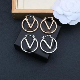 Designer earrings Luxury large hoop stud earring holder fashion letter huggie Jewellery women alloy love jewelries for ladies gifts 299V