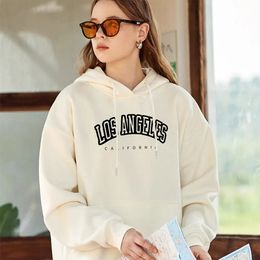 Womens Hoodies Sweatshirts Los Angeles California City Letter Print Hoody For Women Warm Oversize Sweatshirt Casual Street Hip Hop Clothes Female 231016