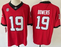 Men college Georgia jersey black red white ncaa Brock Bowers 19 t shirt american football wear university adult size stitched jerseys