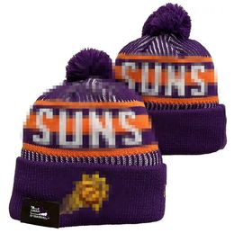 Men Knitted Cuffed Pom suns Beanies Boston Phoenix Hats Sport Knit Hat Striped Sideline Wool Warm BasEball Beanies Cap For Women