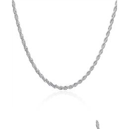 Chains Top Plated Sterling Sier Necklace 4Mm Men Ed Rope 16 18 20 22 24 Inches Dhsn067 925 Plate Necklaces Jewel3627776 Drop Deliver Dhoe6