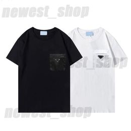 Summer designer tshirts mens letter print t shirt designerS triangle pocket t shirts paris clothes short sleeve t-shirt womens Loo218F