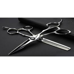 Hair Scissors Sharonds 60 Inch Professional Hairdressing 440C Barber Cutting Thin Set8865838 Drop Delivery Products Care Styling Dhm5L