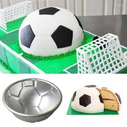Bakeware Tools 3D Soccer Ball Aluminum Baking Pan 3.14in Cake Mold For Sphere Bread Football Shape Metal Kitchen Accessories