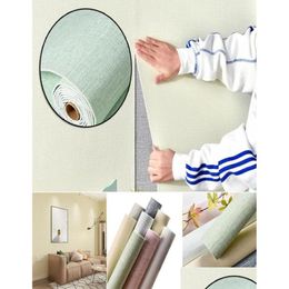 Wall Stickers Faux Linen Textured Wallpaper Removable Self Adhesive Stick Contact Paper Door For Accent Bedroom Benl8893391950 Drop Dh5At