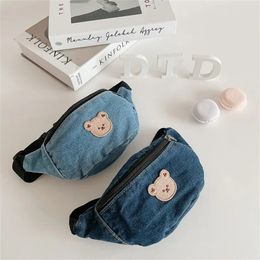 Handbags Korean Baby Small Waist Bag Canvas Cartoon Bear Crossbody Casual Travel for Kids 231016