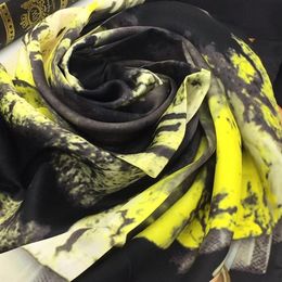Whole- new style good quality 100% silk material print skirt Gradient square scarves for women size 130cm - 130cm2597