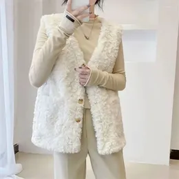 Women's Vests Autumn Winter Imitation Lamb Hair Vest Korean Slim Faux Waistcoat Fashion Fur Warm Sleeveless Jacket