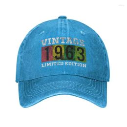 Ball Caps Punk Cotton Vintage In 1963 Baseball Cap Women Men Adjustable 60 Years Old Gifts 60th Birthday Gift Dad Hat Sports