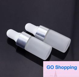 1200pcs/lot 1ml 2ml 3ml Frosted Empty Glass Dropper bottles Mini Sample Glass Dropper Vial With Glass Eye Dropper Classic