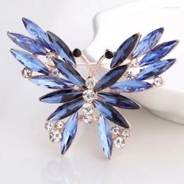 Brooches J.T BABY Butterfly Hexapod Blue Beauty Women Crystal Exquisite Coat Pins Wedding Wholesale Birthday Pink Gifts