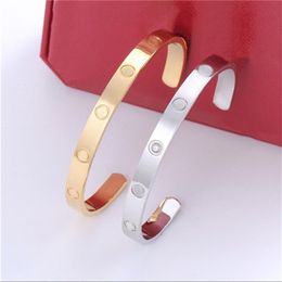 mens designer bracelets silver bracelet gold bangles for girls high end brand jewelry designer opening love cuff couple stainless 256R