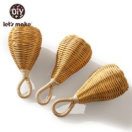 Mobiles# Let's Make 1Pcs Infant Weep Tear Rattles Baby Rattan Mobile Toy Bed Bell Educational Toys Safe Food Grade Hammer Musical Weaving 231016