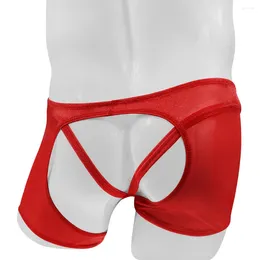 Underpants Men'S Underwear Boxer Shorts G-string Thong Front And Back Hole Flat Corner Pants Comfortable Four