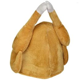 Party Hats 2023 Fashion Turkey Thanksgiving Hat Novelty Cooked Chicken Bird Secret Santa Fancy Dress Props Unisex Gift Dropship