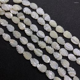 Beads Natural Shell 6x9mm Leaf Shape White Gem For Fashion Jewellery Making DIY Bracelets Necklaces Accessories