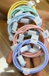 60W USB C - C Colourful Braided Charge cable for iPhone15 Type C 20W Charger 3A Fast Charging Cord usb-c cables