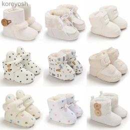 First Walkers 2022 Baby Autumn Winter Boots Baby Girl Boys Winter Warm Shoes Solid Fashion Toddler Fuzzy Balls First Walkers Kid Shoes 0-18ML231016