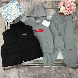 new Tracksuits for boy and girl winter kids three piece set Size 100-150 CM Cotton vest Hooded sweater and casual pants Oct15