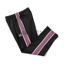 Men's Pants 23ss Velvet Fabric Embroidery Pants Sweatpants Men Women Streetwear Striped Stretch Trousers x1017