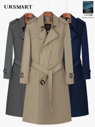 Men's Wool Blends Super long knee length trench coat men's double breasted khaki English style thickened wool liner windproof pure cotton jacket 231016