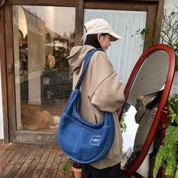 Evening Bags Large Capacity Denim Women's Bag Jeans Shoulder Cross School Messenger Y2K Eco Korean Shopping Canvas Satchel