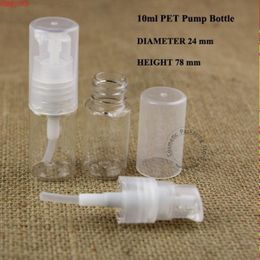 Wholesale 50pcs/lot 10ml PET Facial Cream Lotion Pump Spray Bottle 1/3OZ Plastic Emulsion Container Packaging Transparent Caphigh qty O Gfev