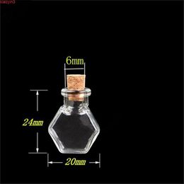 Hexagon Glass Bottles Pendants Small Wishing With Cork Transparent Jars Gifts Vial Made 20pcs Wholesalehigh qualtity Etunv Swokh