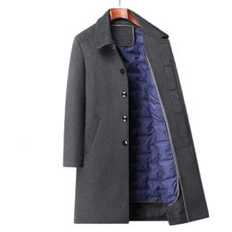 Men's Wool Blends BATMO arrival winter duck down wool trench coat men male jackets thick warm overcoat 8832 231017