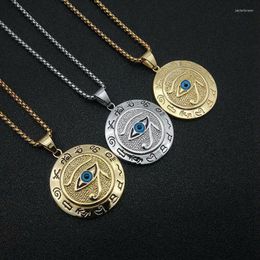 Pendant Necklaces The Eye Of Horus Titanium Steel Ancient Egypt Eagle Stainless Jewellery Gift Necklace Wholesale