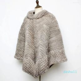 Scarves Winter Women Real Natural Shawl Luxury Hand Knitted Genuine Poncho/ Cape Lady Fashion Warm Casual Cloaks