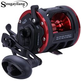 Baitcasting Reels Sougayilang Trolling Reel Level Wind Conventional Reel Graphite Body Fishing Reel Durable Stainless-Steel Large Line Capacity 231017